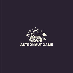 Astronaut game logo vector illustration