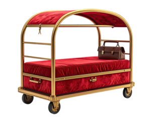 Luxury red luggage trolley