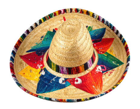 Colorful straw sombrero