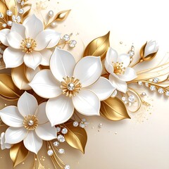 Elegant white and gold floral arrangement,petals!!