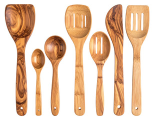 A collection of wooden cooking utensils