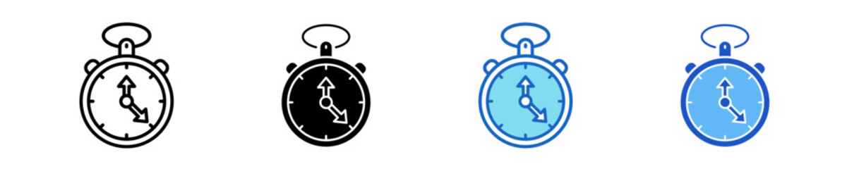 Stopwatch Icon Set Multiple Style Collection	