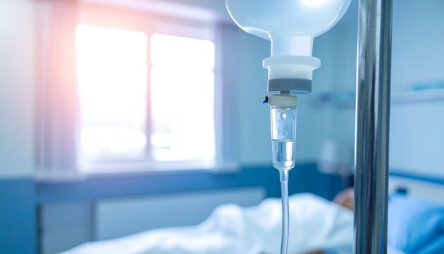 IV drip equipment in hospital healthcare setting