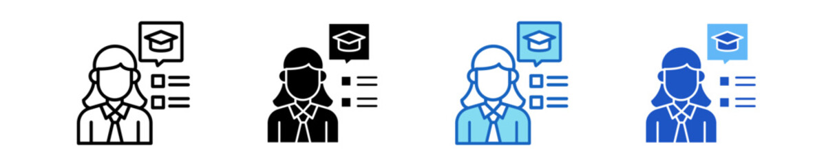 Academic  Icon Set Multiple Style Collection