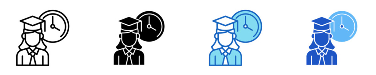 Part Time  Icon Set Multiple Style Collection