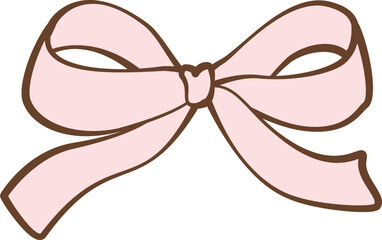 Pink bow , vector illustration 