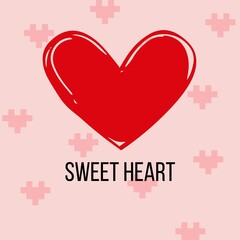 vector illustration of a pink heart