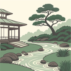 landscape with a house