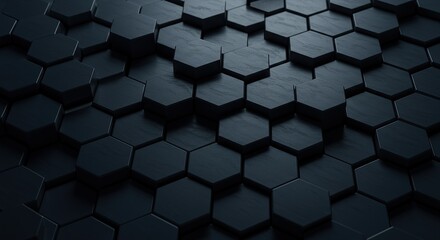 Abstract hexagonal pattern texture deep blue and gray geometric background