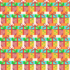 Playful seamless pattern of gift wraps for fabric wallpaper print and tileable designs