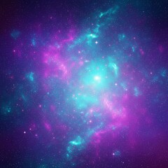 Naklejka premium Vibrant Cosmic Nebula with Stars in Deep Space, Galactic Exploration Background