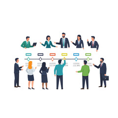 Business Professionals Collaborating on a Timeline Strategy.