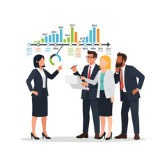 Fototapeta premium Business Team Analyzing Data and Charts for Strategic Planning.