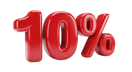 Ten Percent Discount isolated on a transparent background