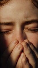 Candid Photo of a Sneeze with Facial Expression Vertical