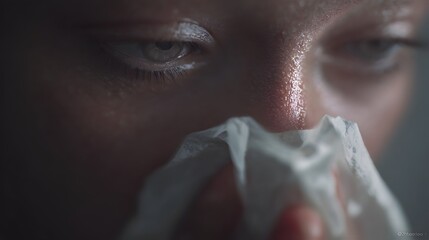 Authentic Photo of a Person Sneezing