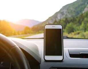 Phone on car dash