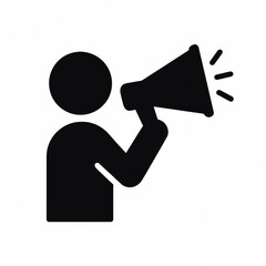 Person Talking On Megaphone Vector Icon &ndash; Speaking, Announcement and Communication Illustration