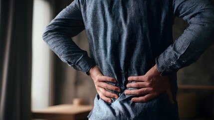 Photo of a Man Holding His Lower Back