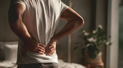 Photo of a Man Holding His Lower Back