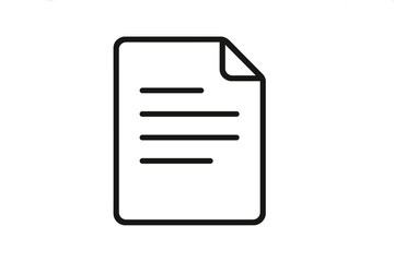 Document line icon. File symbol. Page sign. Paper icon for office and business. Report or contract concept. Note pictogram. Form illustration. Text document graphic element.