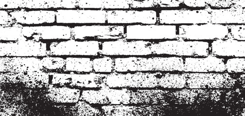 Rough grunge black brick wall overlay texture Distress Overlay Texture, transparent background.   black texture as brick wall shape on white background Vector.