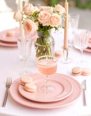Pretty pink party scene