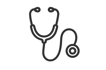 Stethoscope line icon. Medical and healthcare symbol. Doctor equipment for diagnosis and health check-up. Cardiology tool in hospital. Simple vector illustration isolated.