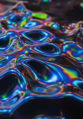 Obraz premium Iridescent liquid surface with captivating reflections creating a mesmerizing spectacle