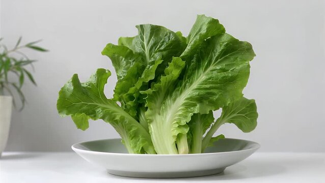 Fresh Raw Curly Endive Vegetable Isolated on Plain White Background