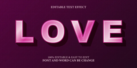 Love text effect 3d style valentine
