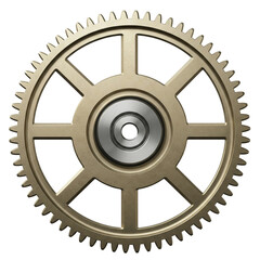 Fototapeta premium antique clock gear, vintage cog wheel, aged brass mechanism, steampunk machinery part, intricate watch component, single gear isolated, transparent background png, old timepiece gear, historical clock