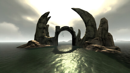 Fototapeta premium Leviathan Island with Skull Formations