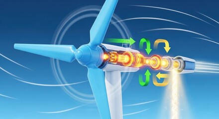 Innovative Wind Turbine with Energy Conversion Mechanism