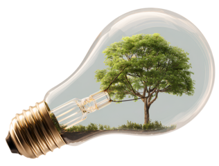 444light bulb with a green tree inside, isolated on a transparent background..png
