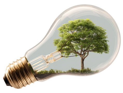 444light bulb with a green tree inside, isolated on a transparent background..png