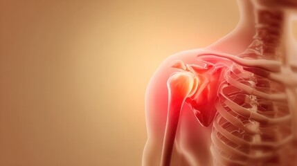 Detailed shoulder x-ray highlighting pain area