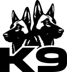 black silhouette k9 animal dog pet icon vector logo design