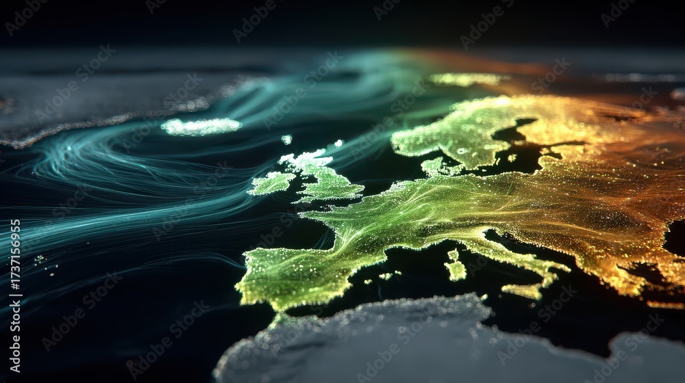 Wall mural abstract representation of global weather patterns and movements