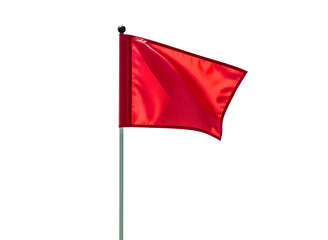 Red golf flag and hole isolated on transparent background