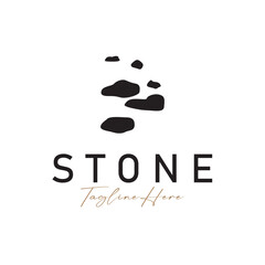 stone logo design natural river rock with symbol of balance relaxation and tranquility icon template design