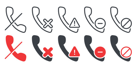 Blocked call icon, Reject phone calls. Illustration vector