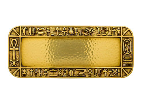 Ancient egyptian hieroglyphic cartouche nameplate isolated on transparent background