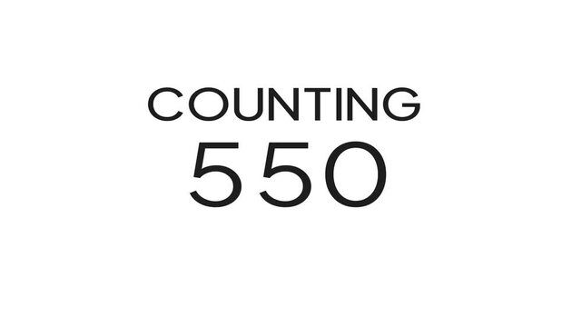 Counting number from 0 to 2200 animation. Stopwatch counter number.