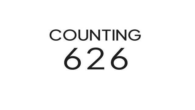 Counting number from 0 to 2500 animation. Stopwatch counter number.