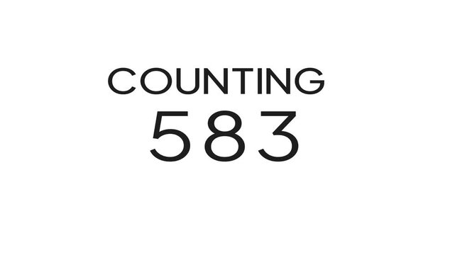 Counting number from 0 to 3500 animation. Stopwatch counter number.