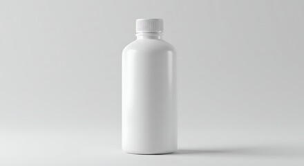 White Plastic Bottle Mockup on Neutral Background