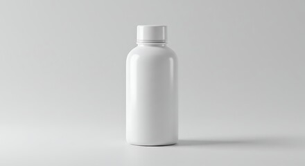 White Plastic Bottle Mockup - Clean and Minimalist