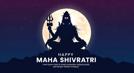 Religious maha shivratri hindu festival card