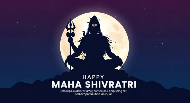 Religious maha shivratri hindu festival card